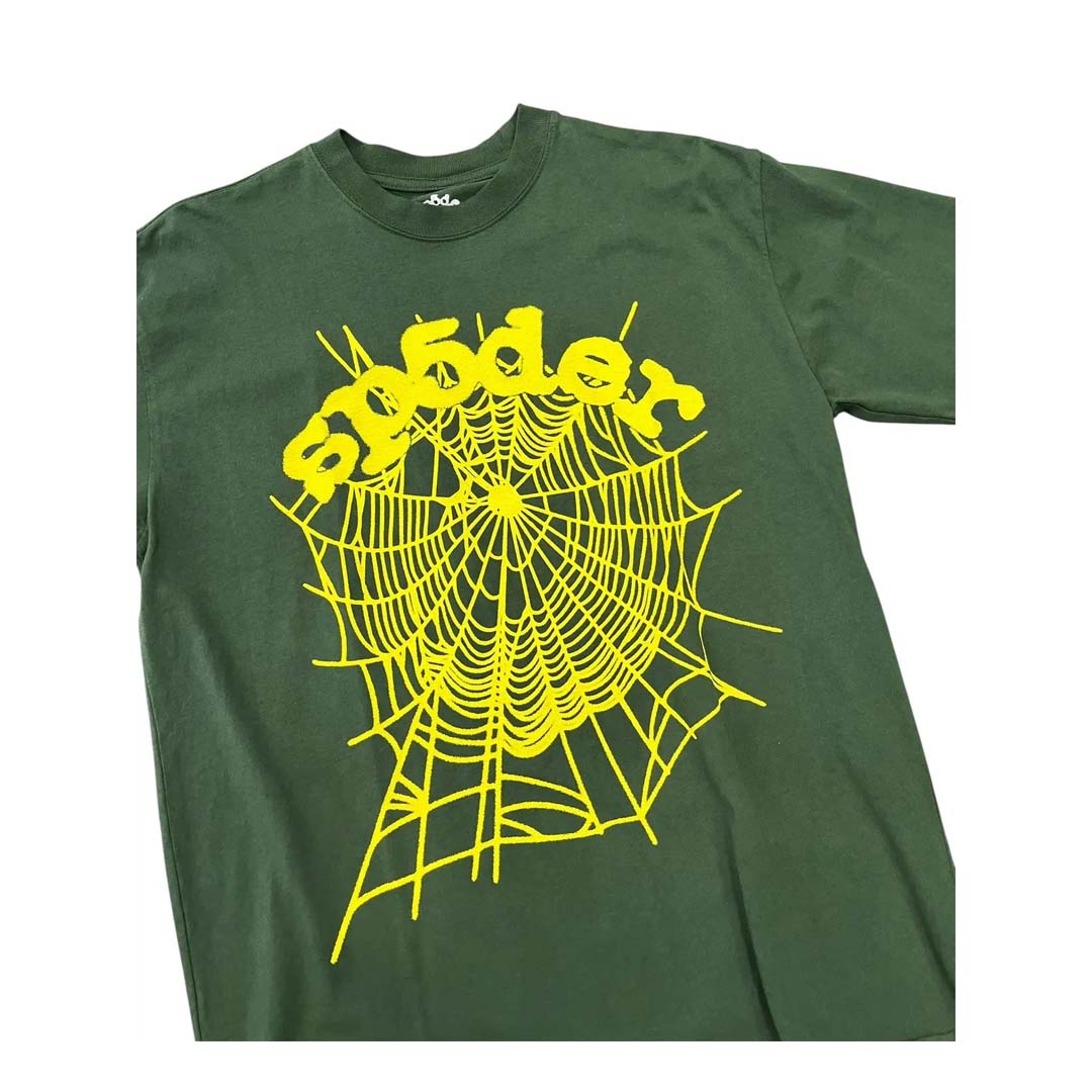Sp5der Green Yellow Web Tee