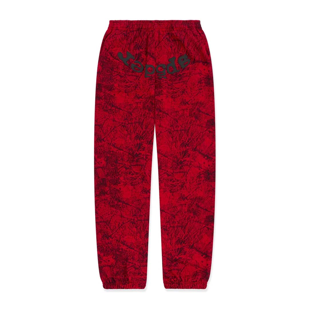 Sp5der OG Tree Camo Sweatpants Red