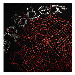 Sp5der Rhinestone OG Web V2 Hoodie Black Red