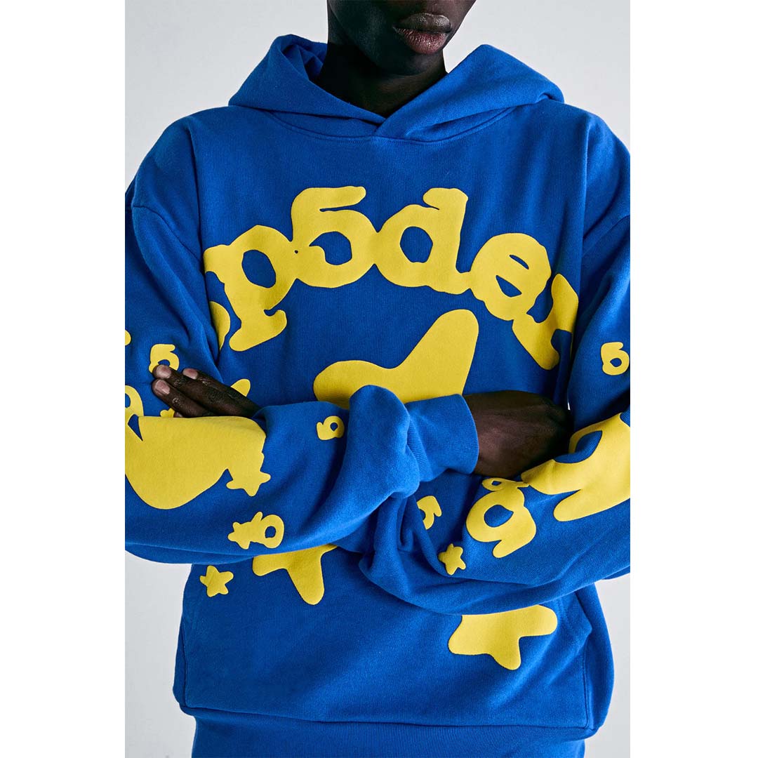 Sp5der TC Blue Beluga Hoodie Blue
