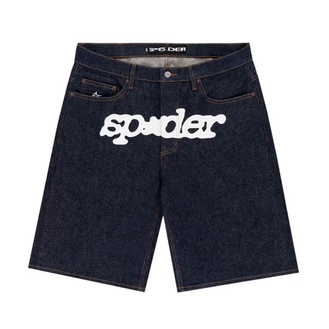 Sp5der V3 Logo Denim Short Indigo