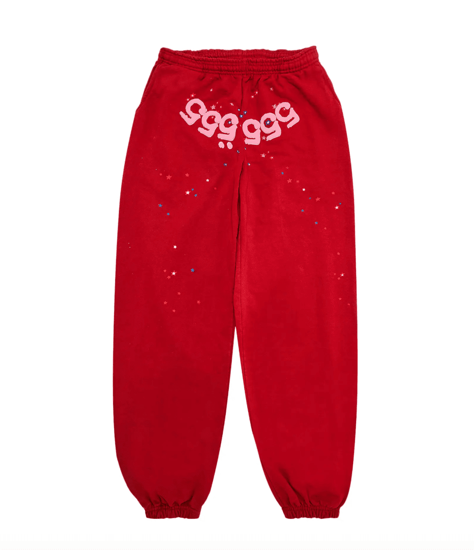 Sp5der Worldwide 555 Angel Sweatpants Red