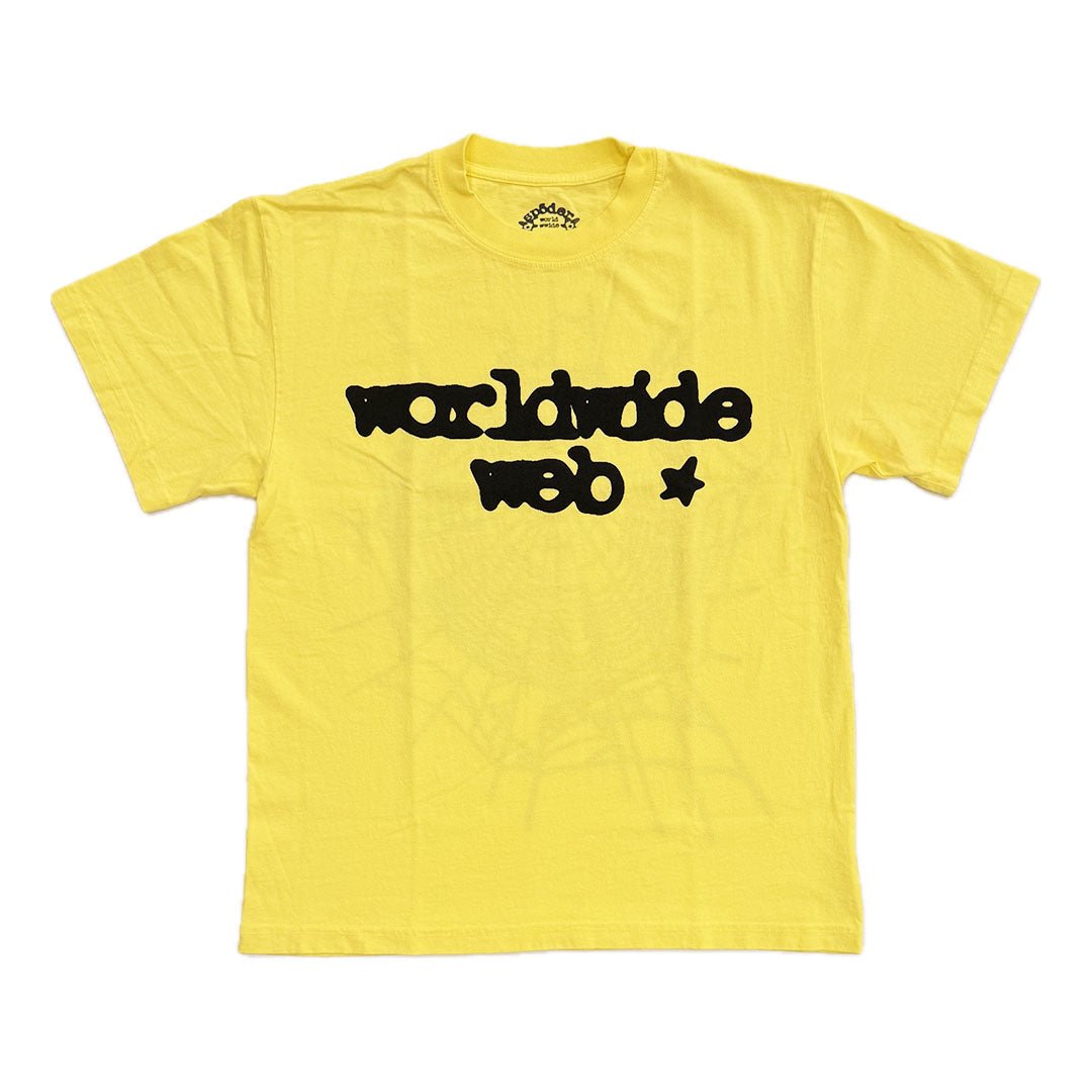 Sp5der Worldwide Web Yellow Tee